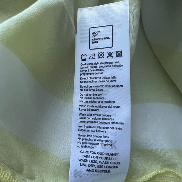 SKFK UMA Yellow White Stripe Viscose Button Up Shirt Medium Reg. $139 NWT - Picture 12 of 12